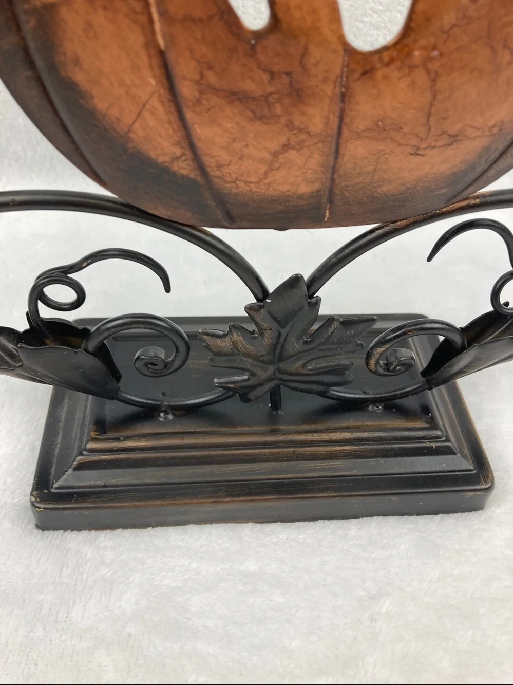 Decorative Rustic Halloween Metal Jack-O-Lantern Tea Light Holder 22”